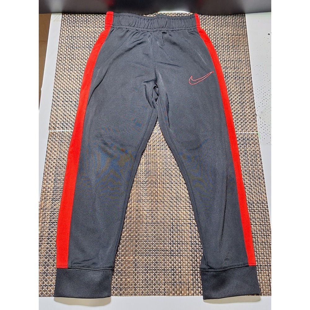 Nike Boys Size 6 Gray Red Stripe Athletic Joggers Sweatpants F705-023
